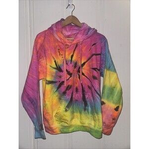 Destination USA Women’s Tie Dye Multicolor Black Starburst Hoodie Size S